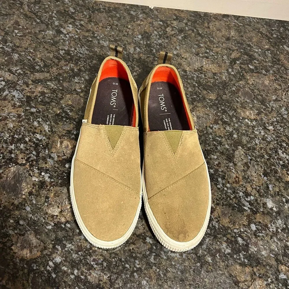Tom’s Alpargata Terrain Men’s Sneakers Shoes Suede Slip On Olive 10